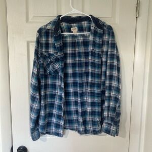 Mossimo Supply Co. Blue and White Plaid Shirt